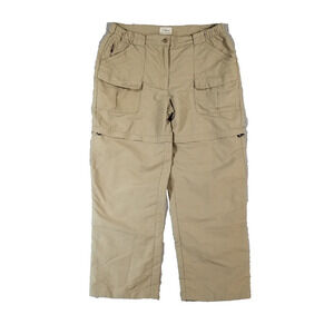 LL Bean cargo hiking pants shorts combo men's large khaki green nylon outdoor